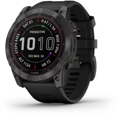 Часы Garmin fenix 7X Sapphire Solar (010-02541-11) титановый угольно-серый DLC с силиконовым ремешком / Fenix 7X | Электроника | V4.Ru: Маркетплейс