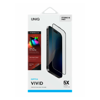 Защитное стекло для iPhone 16 Pro Uniq Optix Vivid с рамкой / 16 Pro | Электроника | V4.Ru: Маркетплейс