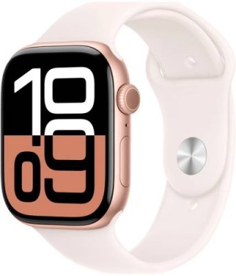 Apple Watch Series 10, 46 мм, корпус из алюминия цвета «розовое золото», спортивный ремешок цвета «румянец» M/L (MWWU3) / Series 10 | Электроника | V4.Ru: Маркетплейс