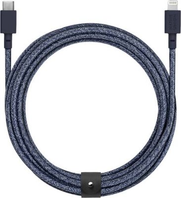 Кабель Native Union Belt Cable USB-С - Lightning, 3м, нейлон, индиго / Кабели | Электроника | V4.Ru: Маркетплейс