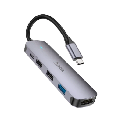 USB-концентратор HOCO HB27 5 Гнезд PD, USB3.0, 2USB2.0, HDMI, 4К серый / Переходники | Электроника | V4.Ru: Маркетплейс