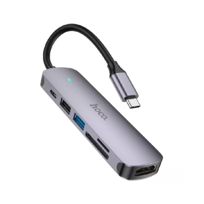 USB-концентратор HOCO HB28 6 Гнезд PD, USB3.0, USB2.0, USB HDTV. SD, Micro SD. 4К серый / Переходники | Электроника | V4.Ru: Маркетплейс