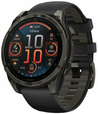 Умные часы Garmin Fenix 8 47 mm AMOLED Sapphire Carbon Gray DLC черный силикон (010-02904-29) / Fenix 8 | Электроника | V4.Ru: Маркетплейс