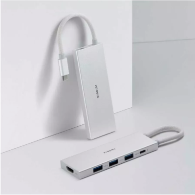 Адаптер Xiaomi Type-C 5 в 1 на 3хUSB 3.0/Type-C/HDMI (XMDS05YM) (Silver) / Адаптеры и переходники | Электроника | V4.Ru: Маркетплейс