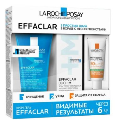 Набор для лица Effaclar (очищающий гель 50мл + крем-гель Duo+ M 15мл + флюид Anthelios 3мл) / Акне / Жирная кожа | Товары для красоты | V4.Ru: Маркетплейс