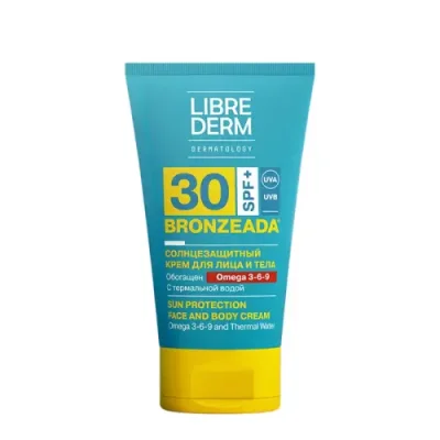 LIBREDERM Крем солнцезащитный SPF30 с омега 3-6-9 и термальной водой / BRONZEADA 150 мл / Кремы | Товары для красоты | V4.Ru: Маркетплейс